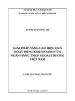 Giải pháp nâng cao hiệu quả hoạt động kinh doanh của ngân hàng TMCP ngoại thương việt nam 
