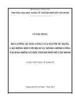 Đo lường sự hài lòng của người sử dụng lao động đối với dịch vụ hành chính công tại bảo hiểm xã hội thành phố hồ chí minh 