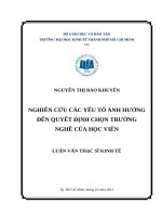 Nghiên cứu các yếu tố ảnh hưởng đến quyết định chọn trường nghề của học viên 