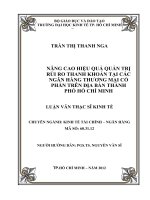 Nâng cao hiệu quả quản trị rủi ro thanh khoản tại các ngân hàng thương mại cổ phần trên địa bàn thành phố hồ chí minh 