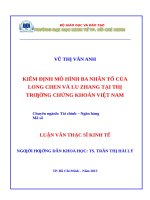 Kiểm định mô hình ba nhân tố của long chen và lu zhang tại TTCK việt nam 