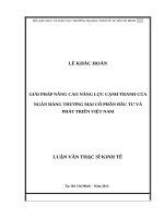 Giải pháp nâng cao năng lực cạnh tranh của ngân hàng thương mại cổ phần đầu tư và phát triển việt nam 