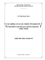 Tác động của các nhân tố kinh tế vĩ mô đến chỉ số giá chứng khoán việt nam 