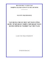 Vận dụng chuẩn mực kế toán công quốc tế để hoàn thiện chế độ kế toán hành chính sự nghiệp tại việt nam 