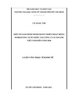Một số giải pháp nhằm phát hoàn thiện hoạt động marketing xuất khẩu tại công ty scancom việt nam đến năm 2020 