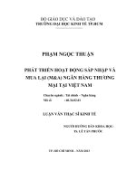 Phát triển hoạt động sáp nhập và mua lại (ma) ngân hàng thương mại tại việt nam 