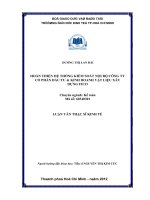 Hoàn thiện hệ thống kiểm soát nội bộ công ty cổ phần đầu tư  kinh doanh vật liệu xây dựng FICO 