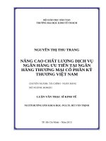 Nâng cao chất lượng dịch vụ ngân hàng ưu tiên tại ngân hàng thương mại cổ phần kỹ thương việt nam 