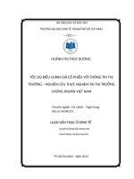 Tốc độ điều chỉnh giá cổ phiếu với thông tin thị trường   nghiên cứu thực nghiệm tại  thị trường chứng khoán việt nam 