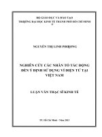 Nghiên cứu các nhân tố tác động đến ý định sử dụng ví điện tử tại việt nam 