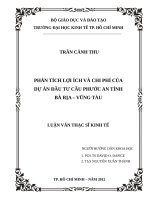 Phân tích lợi ích và chi phí của dự án đầu tư phước an tỉnh bà rịa   vũng tàu 