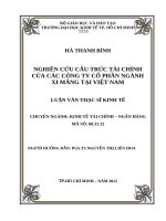 Nghiên cứu cấu trúc tài chính của các công ty cổ phần ngành xi măng tại việt nam 