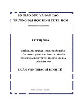 Chiến lược marketing cho sản phẩm tôm đông lạnh của công ty cổ phần thực phẩm BIM tại thị trường nội địa  đến năm 2020 