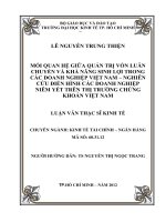 Mối quan hệ giữa quản trị vốn luân chuyển và khả năng sinh lợi trong các doanh nghiệp việt nam   nghiên cứu điển hình các doanh nghiệp niêm yết trên thị trường chứng khoán việt nam 