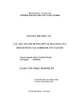 Các yếu tố ảnh hưởng đến sự hài lòng của khách hàng tại agribank tây sài gòn 