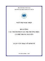 Đo lường các thành phần giá trị thương hiệu cà phê trung nguyên 
