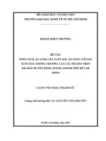 Phân tích, so sánh sản xuất rau an toàn với sản xuất rau thông thường của các hộ dân trên địa bàn huyện bình chánh, thành phố hồ chí minh 