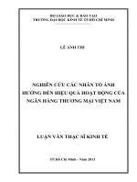 Nghiên cứu các nhân tố ảnh hưởng đến hiệu quả hoạt động của ngân hàng thương mại việt nam 