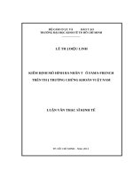 Kiểm định mô hình ba nhân tố fama   french trên thị trường chứng khoán việt nam 