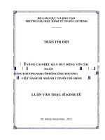 Nâng cao hiệu quả huy động vốn tại ngân hàng thương mại cổ phần công thương việt nam chi nhánh 1 thành phố hồ chí minh 