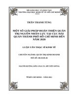 Một số giải pháp hoàn thiện quản trị nguồn nhân lực tại cục hải quan TP hồ chí minh đến năm 2020 