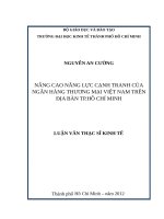 Nâng cao năng lực cạnh tranh của ngân hàng thương mại việt nam trên địa bàn TP  hồ chí minh 