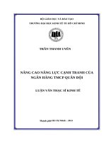 Nâng cao năng lực cạnh tranh của ngân hàng thương mại cổ phần quân đội 