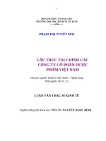 Cấu trúc tài chính các công ty cổ phần dược phẩm việt nam 