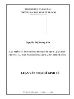 Các nhân tố ảnh hưởng đến quyết định lựa chọn trường đại học ngoài công lập tại TP  hồ chí minh 