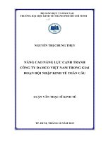 Nâng cao năng lực cạnh tranh công ty damco việt nam trong giai đoạn hội nhập kinh tế toàn cầu 