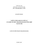 CHẤT LƯỢNG DỊCH VỤ BÁN LẺ CỦA MỘT SỐ SIÊU THỊ KINH DOANH TỔNG HỢP TẠI HÀ NỘI.