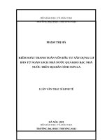 Kiểm soát thanh toán vốn đầu tư xây dựng cơ bản từ Ngân sách Nhà nước qua Kho bạc Nhà nước trên địa bàn tỉnh Sơn La