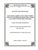 Xây dựng chiến lược phát triển công ty cổ phần bao bì công nghệ cao vĩnh tường đến năm 2015 