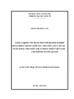 Chất lượng tín dụng đối với doanh nghiệp hoạt động trong lĩnh vực thi công xây lắp tại ngân hàng TMCP đầu tư và phát triển việt nam – chi nhánh tuyên quang    