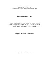 Nâng cao chất lượng dịch vụ ngân hàng bán lẻ tại chi nhánh ngân hàng đầu tư và phát triển thành phố hồ chí minh 