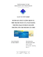 Đánh giá chất lượng dịch vụ thẻ thanh toán của ngân hàng thương mại cổ phần sài gòn thương tín