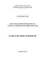 Quản trị chi phí kinh doanh của công ty cổ phần đá tự nhiên Việt Nam