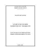 Cơ chế tự chủ tài chính tại bệnh viện sản – nhi hưng yên 