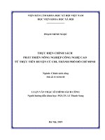 Thực hiện chính sách phát triển nông nghiệp công nghệ cao từ thực tiễn huyện Củ Chi, Thành phố Hồ Chí Minh