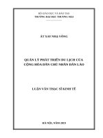 Quản lý phát triển du lịch của Cộng Hòa Dân Chủ Nhân Dân Lào