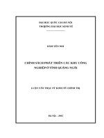 Chính sách phát triển các khu công nghiệp ở tỉnh quảng ngãi 