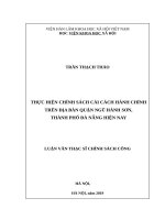 Thực hiện chính sách cải cách hành chính trên địa bàn quận Ngũ Hành Sơn, thành phố Đà Nẵng hiện nay