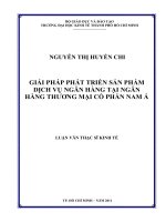 Giải pháp phát triển sản phẩm dịch vụ ngân hàng tại ngân hàng thương mại cổ phần nam á 