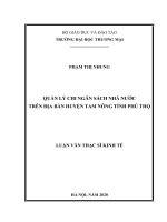 Quản lý chi ngân sách nhà nước trên địa bàn huyện Tam Nông tỉnh Phú Thọ