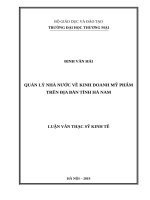 Quản lý nhà nước về kinh doanh mỹ phẩm trên địa bàn tỉnh hà nam 