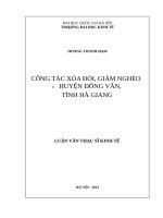 Công tác xóa đói, giảm nghèo ở huyện đồng văn, tỉnh hà giang   