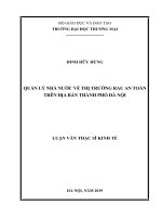 Quản lý nhà nước về thị trường rau an toàn trên địa bàn thành phố hà nội 