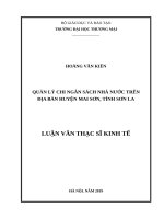 Quản lý chi ngân sách Nhà nước trên địa bàn huyện Mai Sơn, tỉnh Sơn La
