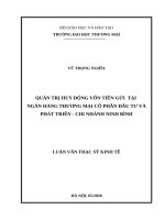 Quản trị huy động vốn tiền gửi tại Ngân hàng Thương mại Cổ phần Đầu tư và Phát triển Việt Nam – Chi nhánh Ninh Bình