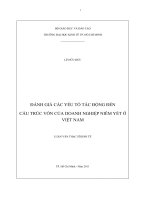 Đánh giá các yếu tố tác động đến cấu trúc vốn của doanh nghiệp niêm yết ở việt nam 